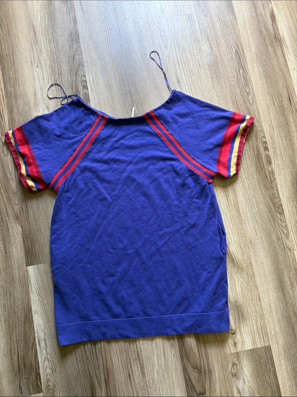 Free People oversized Tunic with Red and Yellow Stripes. Has pockets also